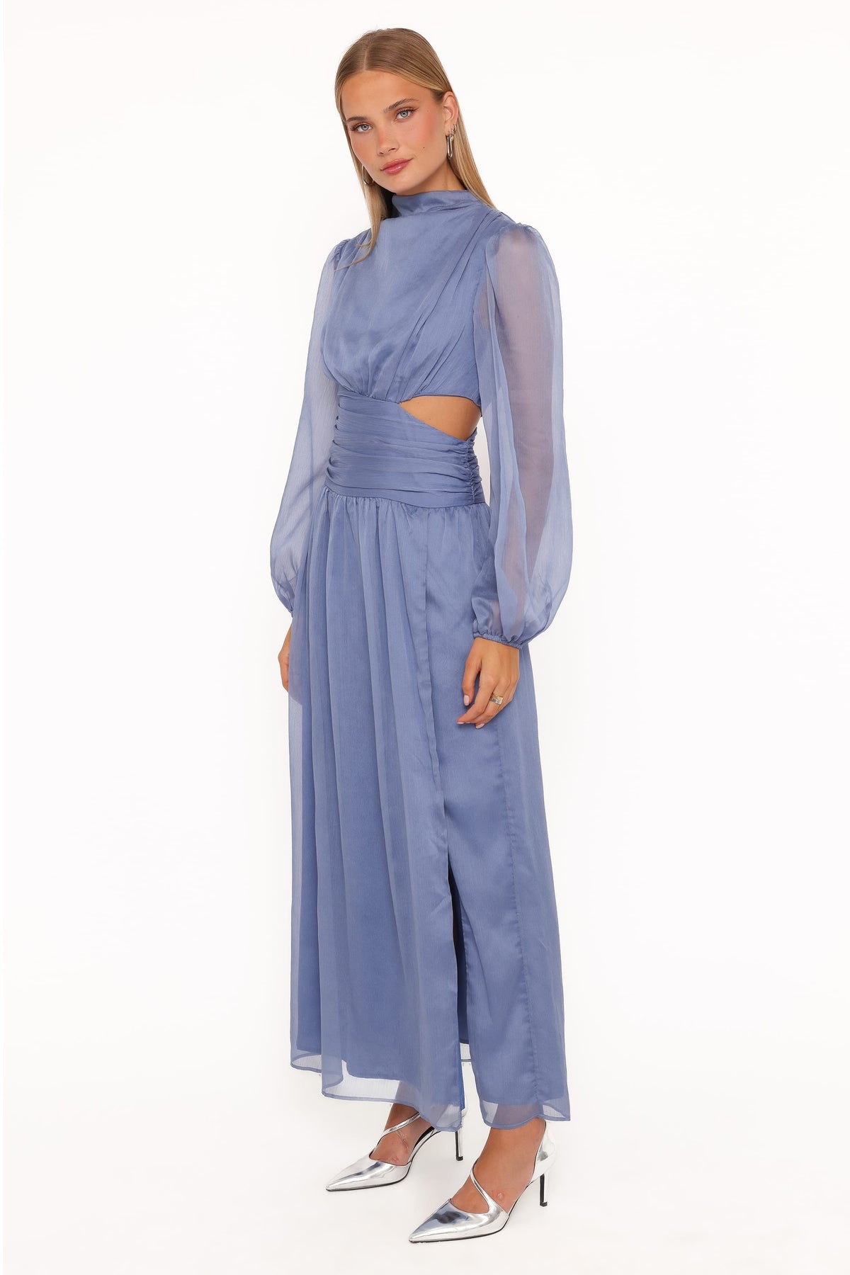Petal and Pup USA DRESSES Neveah Long Sleeve Maxi Dress - Dusty Blue