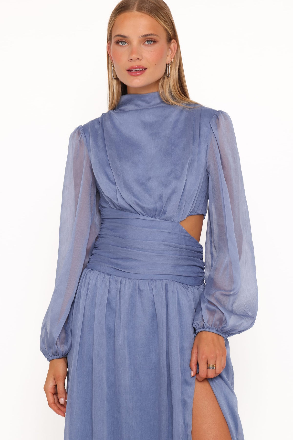 Petal and Pup USA DRESSES Neveah Long Sleeve Maxi Dress - Dusty Blue