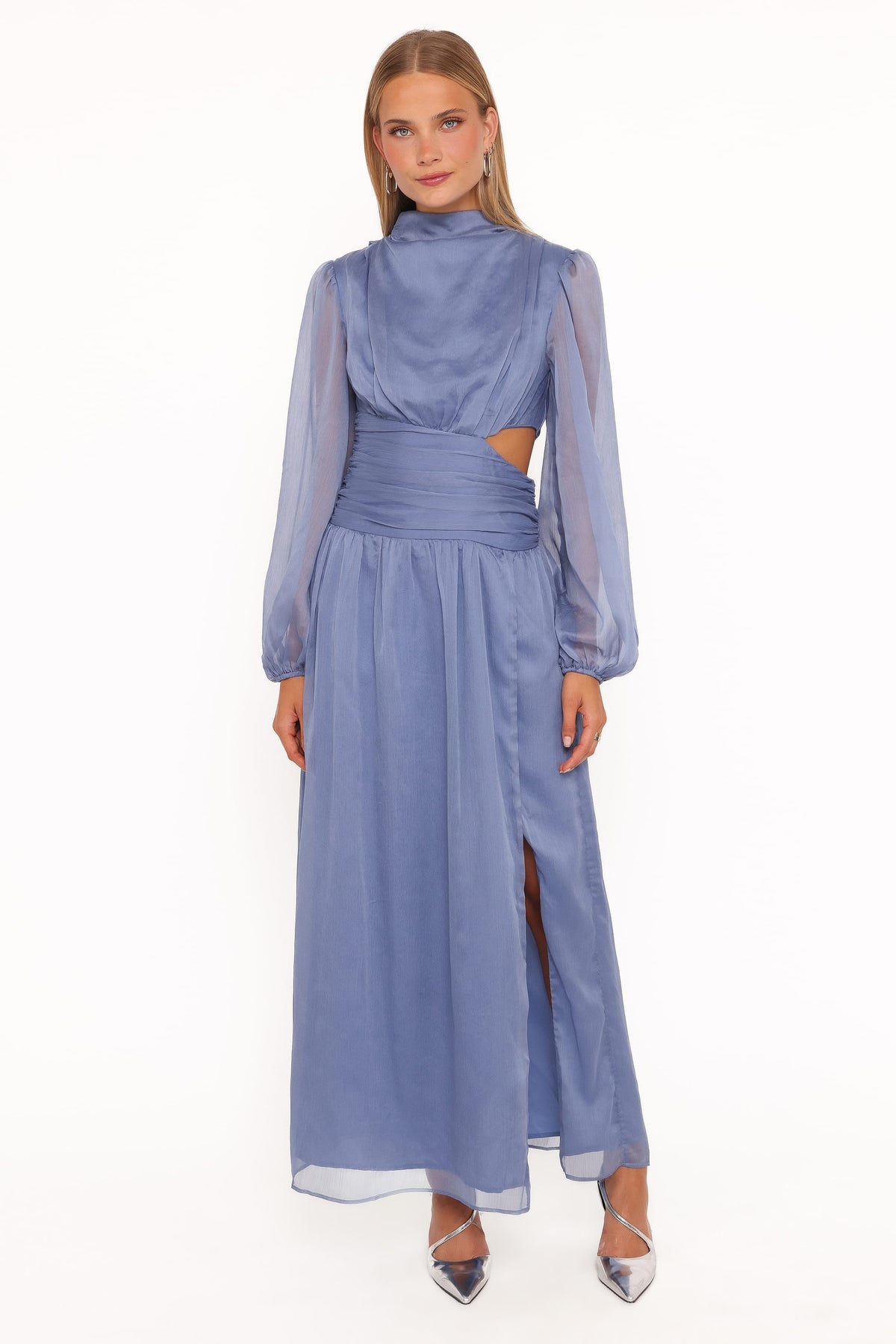 Petal and Pup USA DRESSES Neveah Long Sleeve Maxi Dress - Dusty Blue