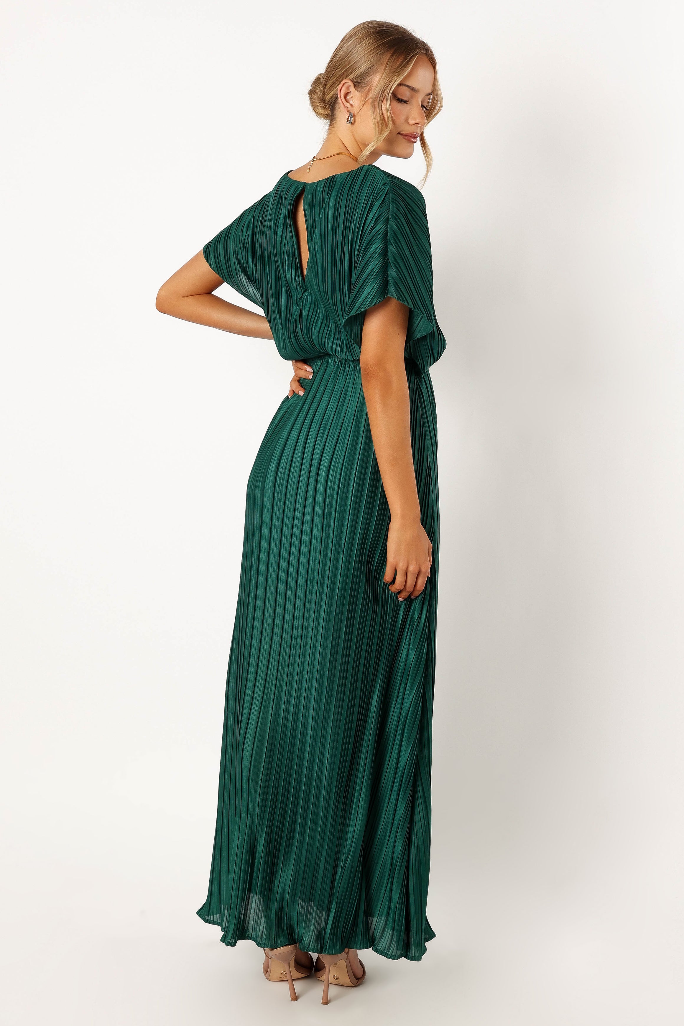Petal and Pup USA DRESSES Neville Pleated Maxi Dress - Teal Green