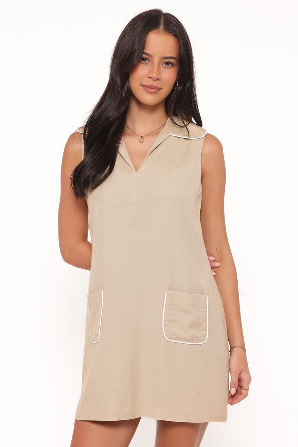 Petal and Pup USA DRESSES Newton Mini Dress - Taupe