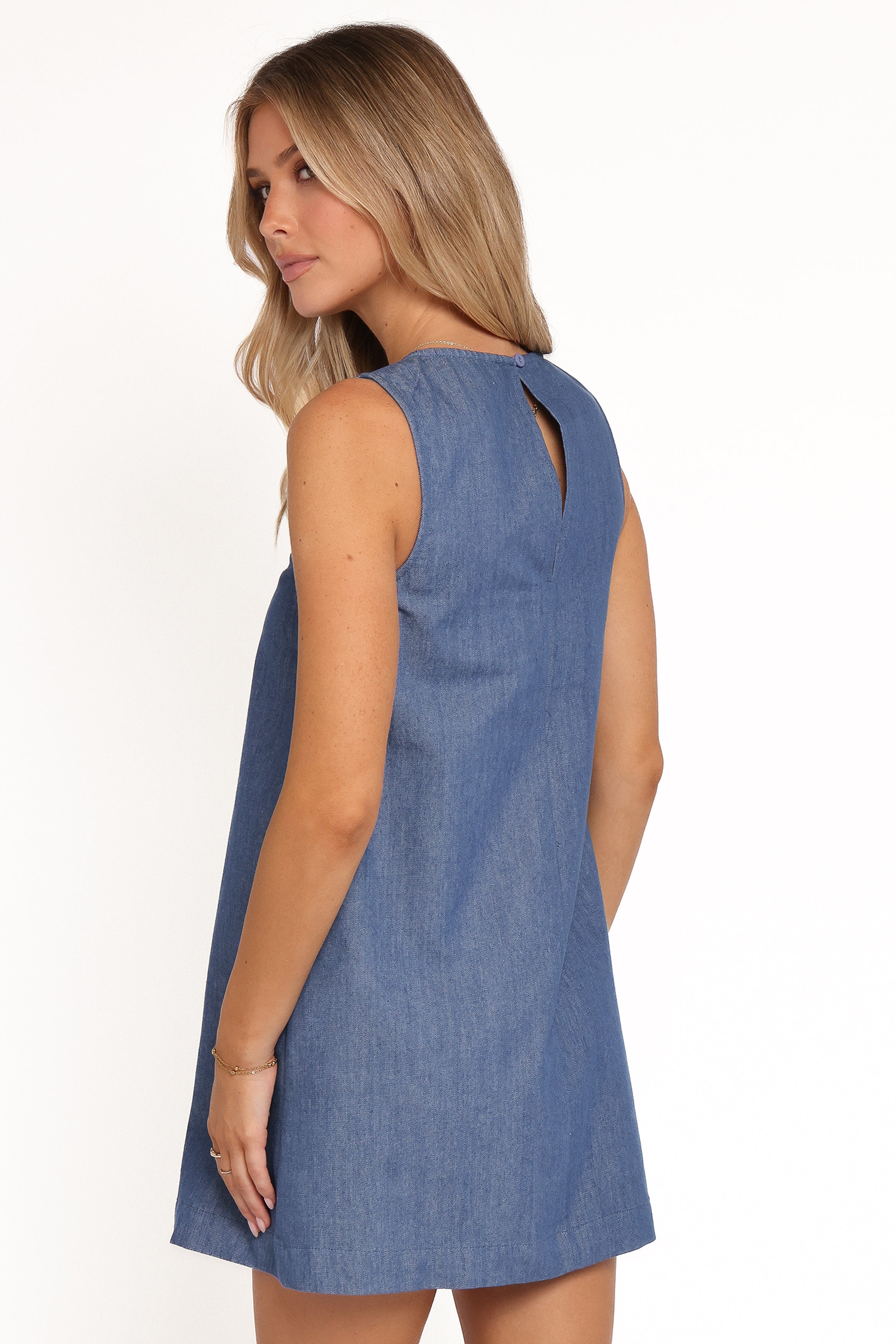 Petal and Pup USA DRESSES Nicklin Shift Mini Dress - Denim