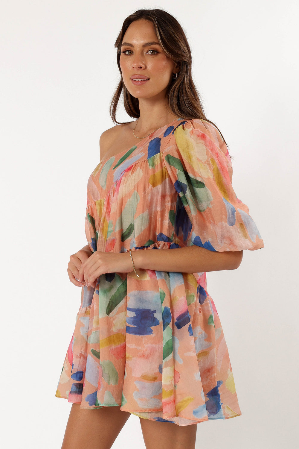 Petal and Pup USA DRESSES Nida One Shoulder Dress - Multi