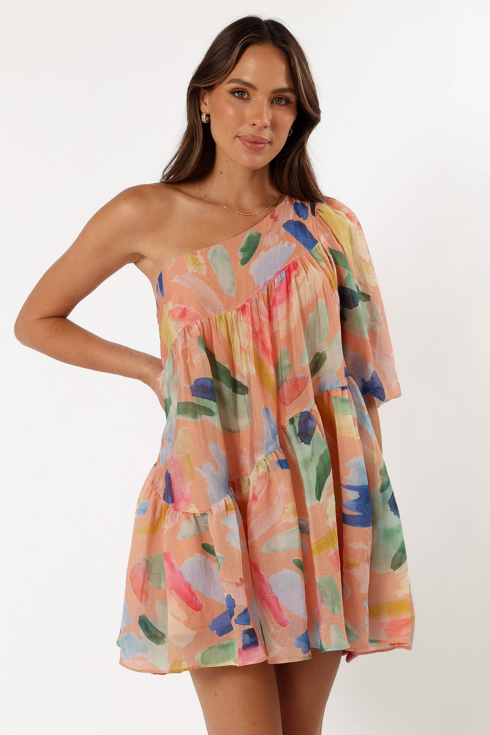 Petal and Pup USA DRESSES Nida One Shoulder Dress - Multi