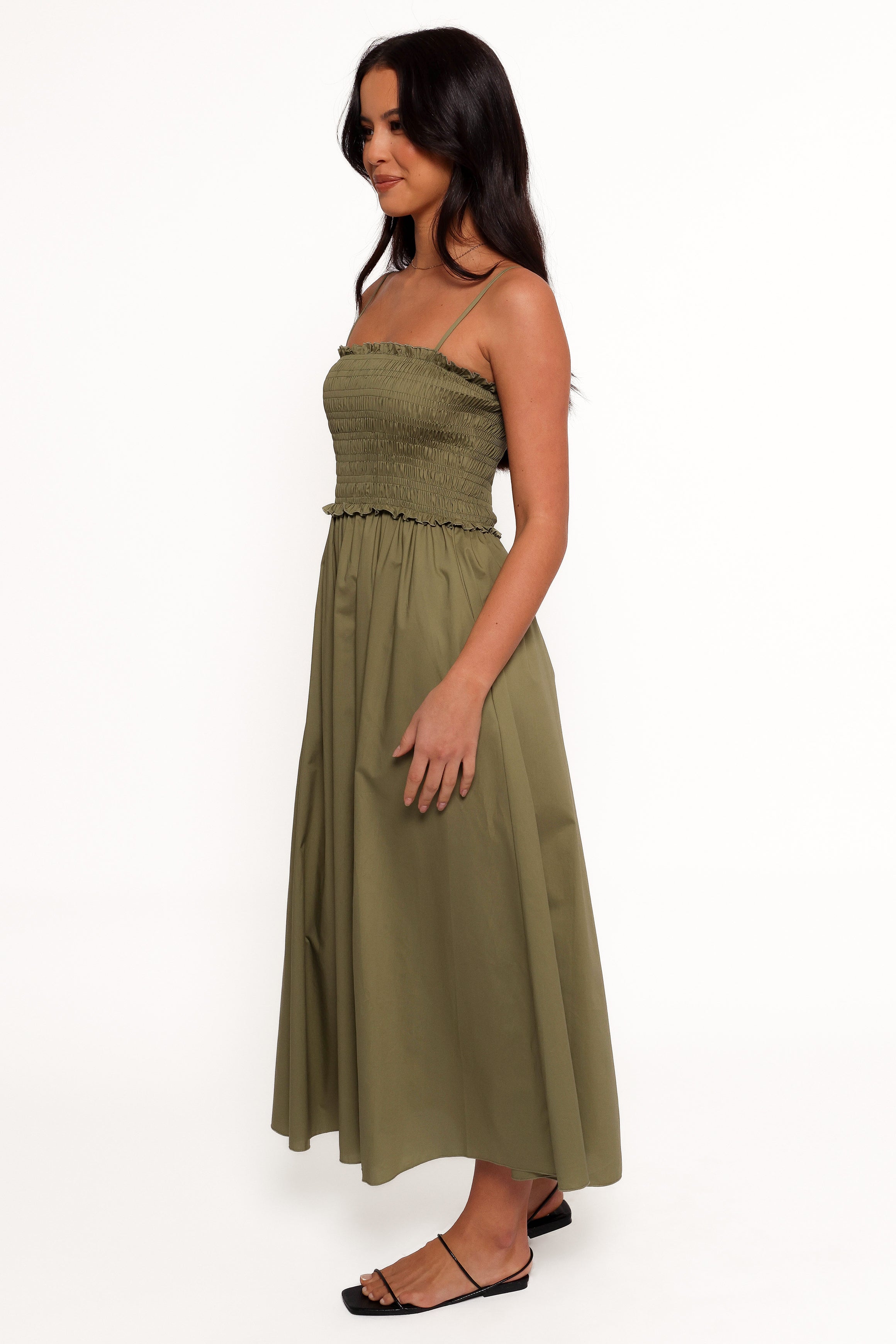 Petal and Pup USA DRESSES Nigella Maxi Dress - Olive Green