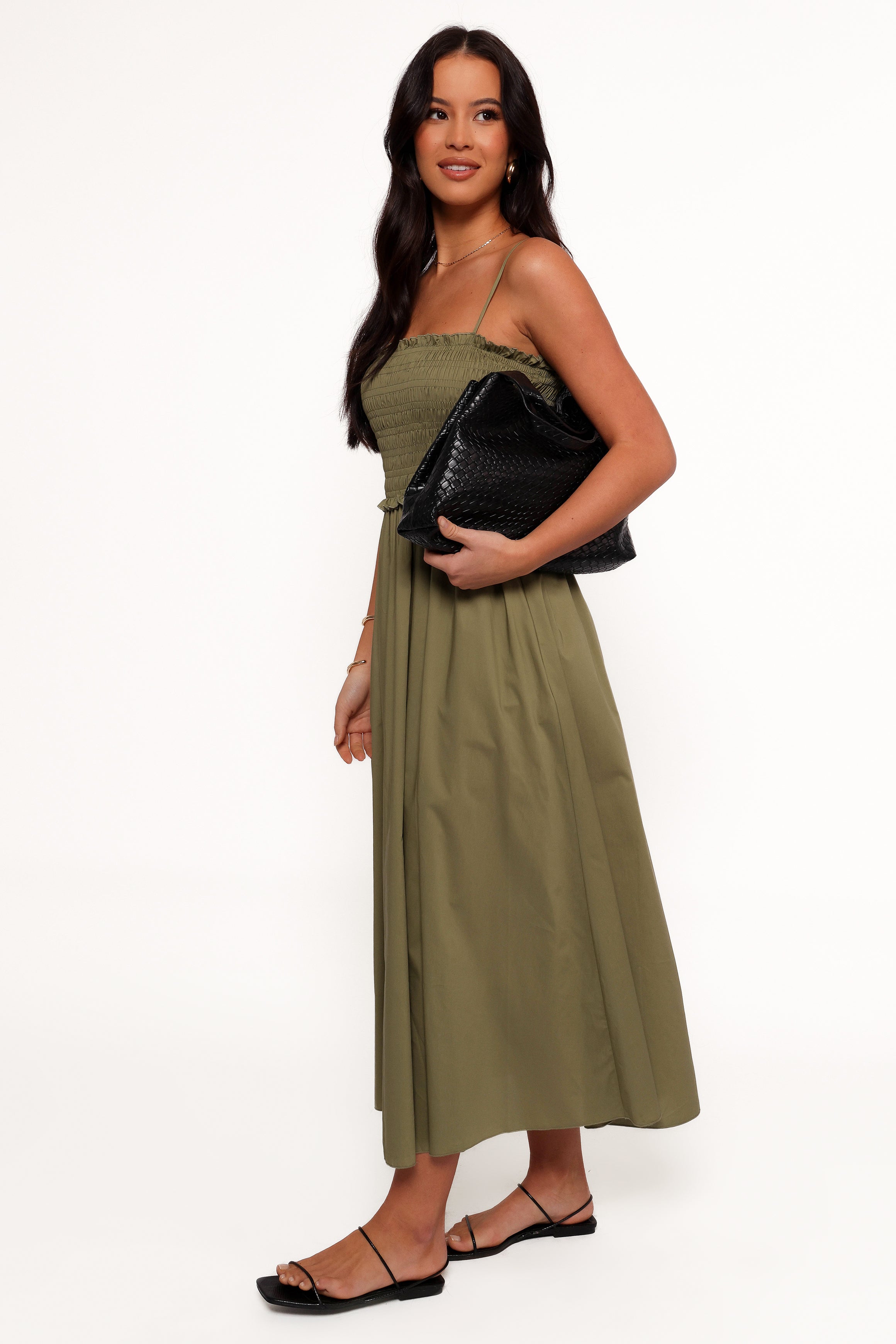 Petal and Pup USA DRESSES Nigella Maxi Dress - Olive Green