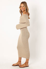 Petal and Pup USA DRESSES Nikkie Long Sleeve Maxi Dress - Tan