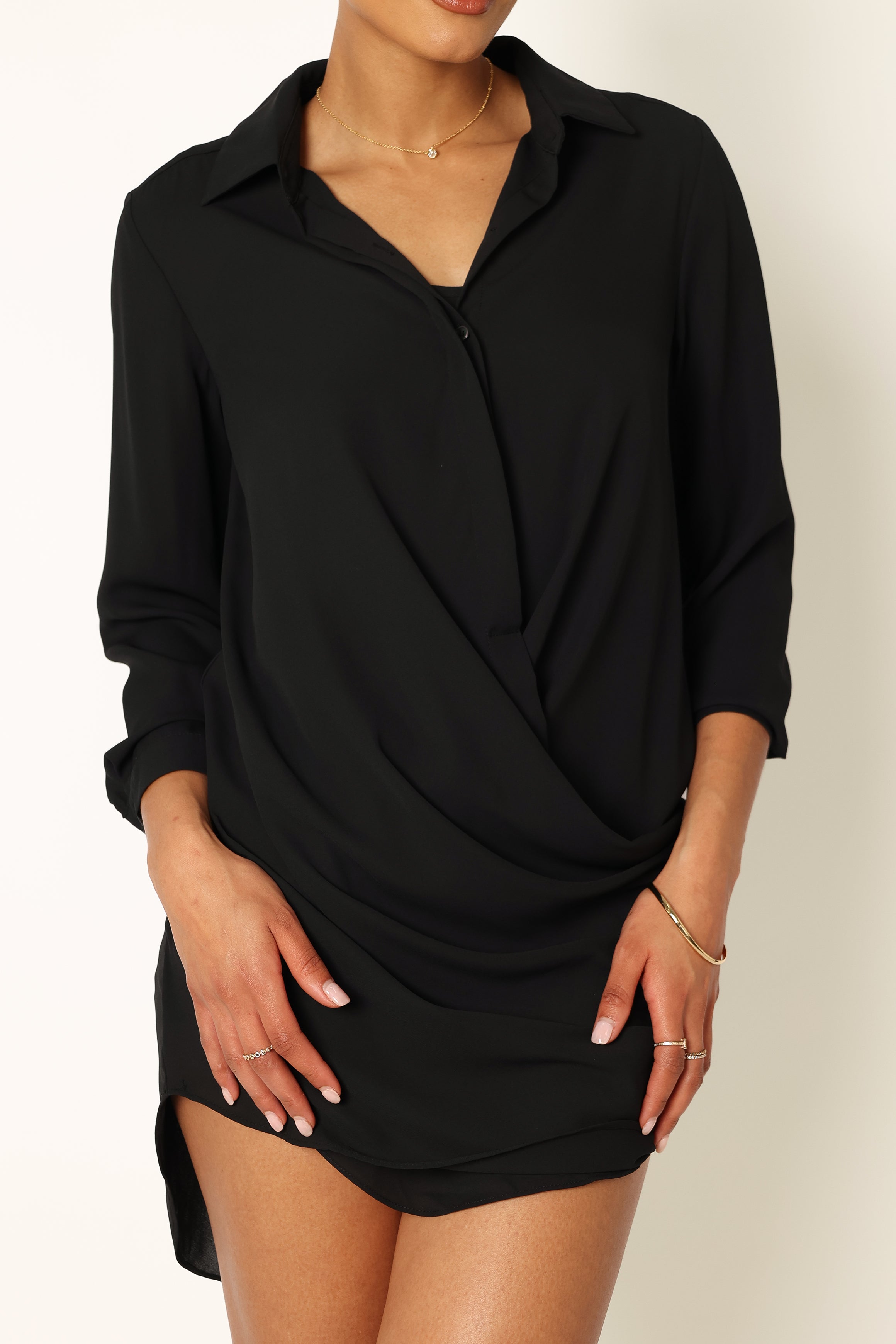 nike black long sleeve mini dress