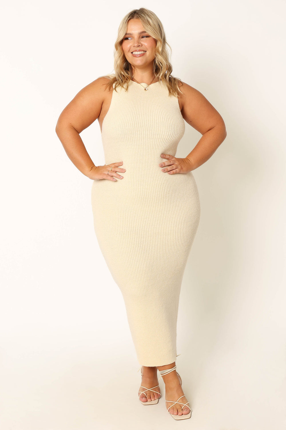 Nita Midi Dress Beige Petal Pup USA nita-midi-dress-beige-petal-pup-usa