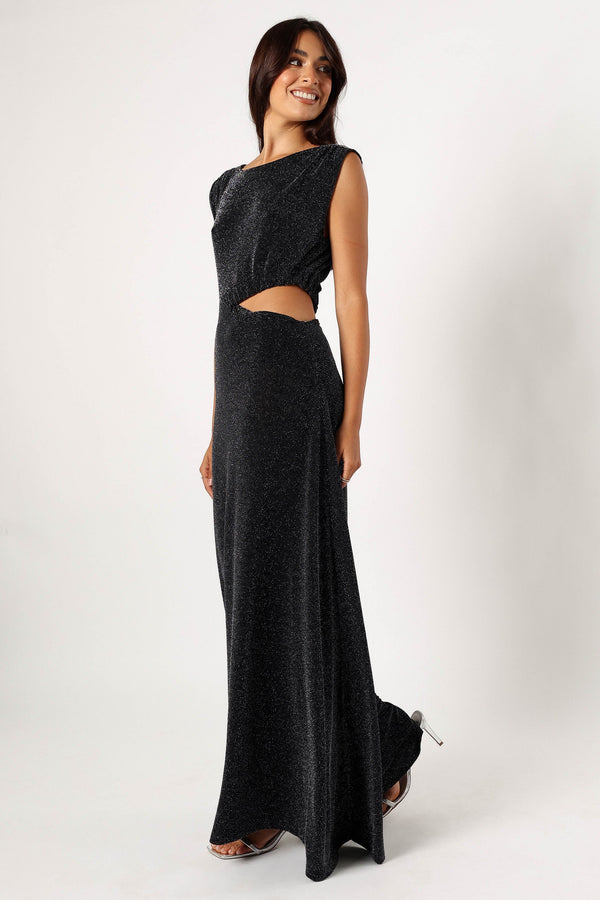 Petal and Pup USA DRESSES Nolah Maxi Dress - Black Sparkle