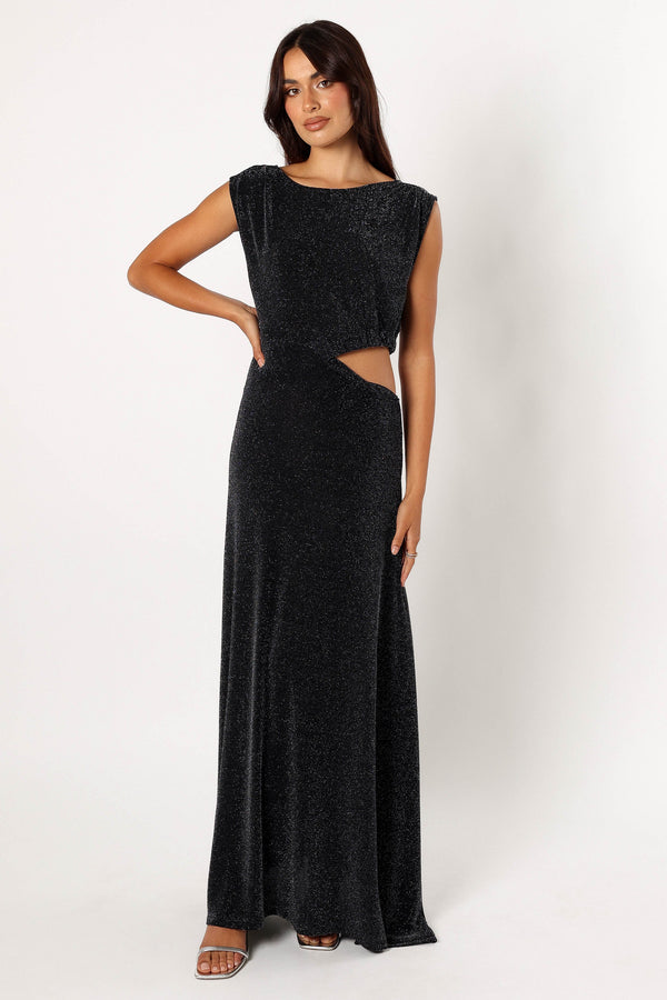 Petal and Pup USA DRESSES Nolah Maxi Dress - Black Sparkle