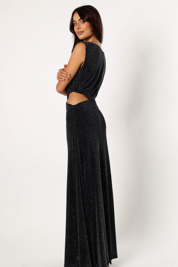 Petal and Pup USA DRESSES Nolah Maxi Dress - Black Sparkle