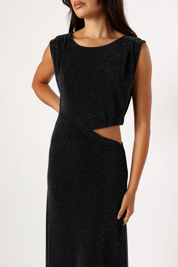 Petal and Pup USA DRESSES Nolah Maxi Dress - Black Sparkle