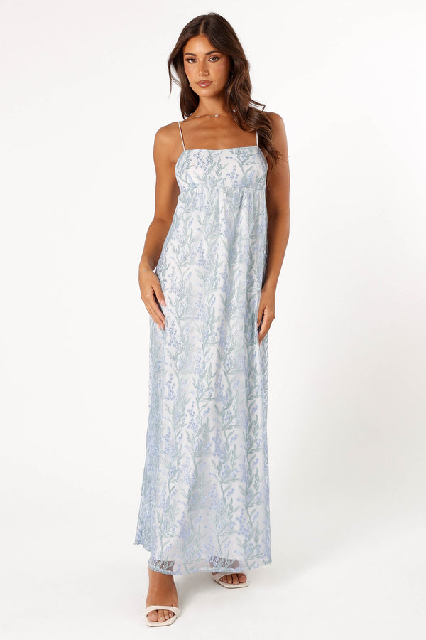 Petal and Pup USA DRESSES Nolan Maxi Dress - Blue Floral