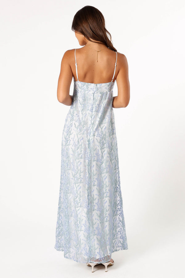 Petal and Pup USA DRESSES Nolan Maxi Dress - Blue Floral