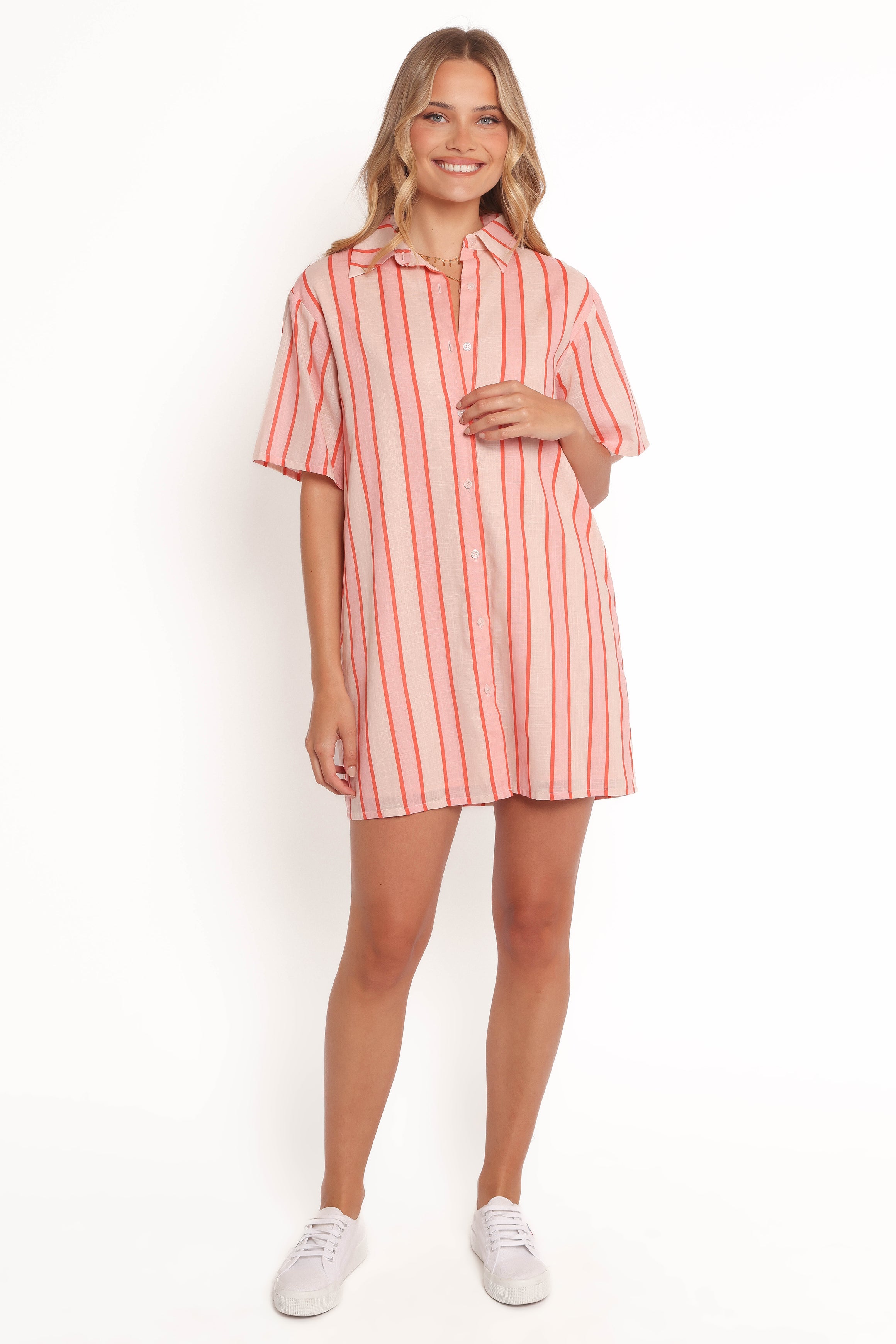 Petal and Pup USA DRESSES Norah Mini Dress - Pink Stripe (Hold for Amazon)