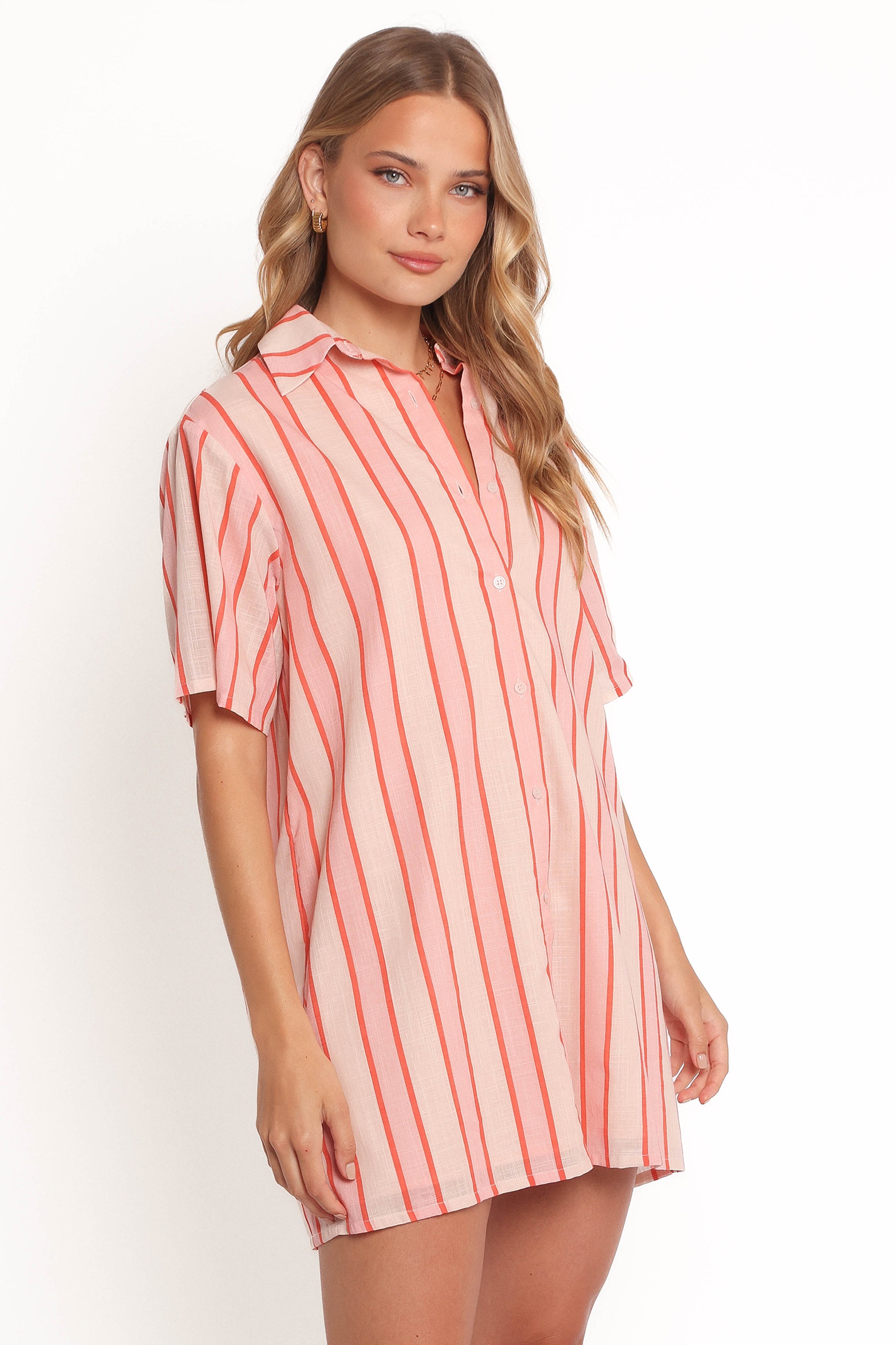 Petal and Pup USA DRESSES Norah Mini Dress - Pink Stripe (Hold for Amazon)