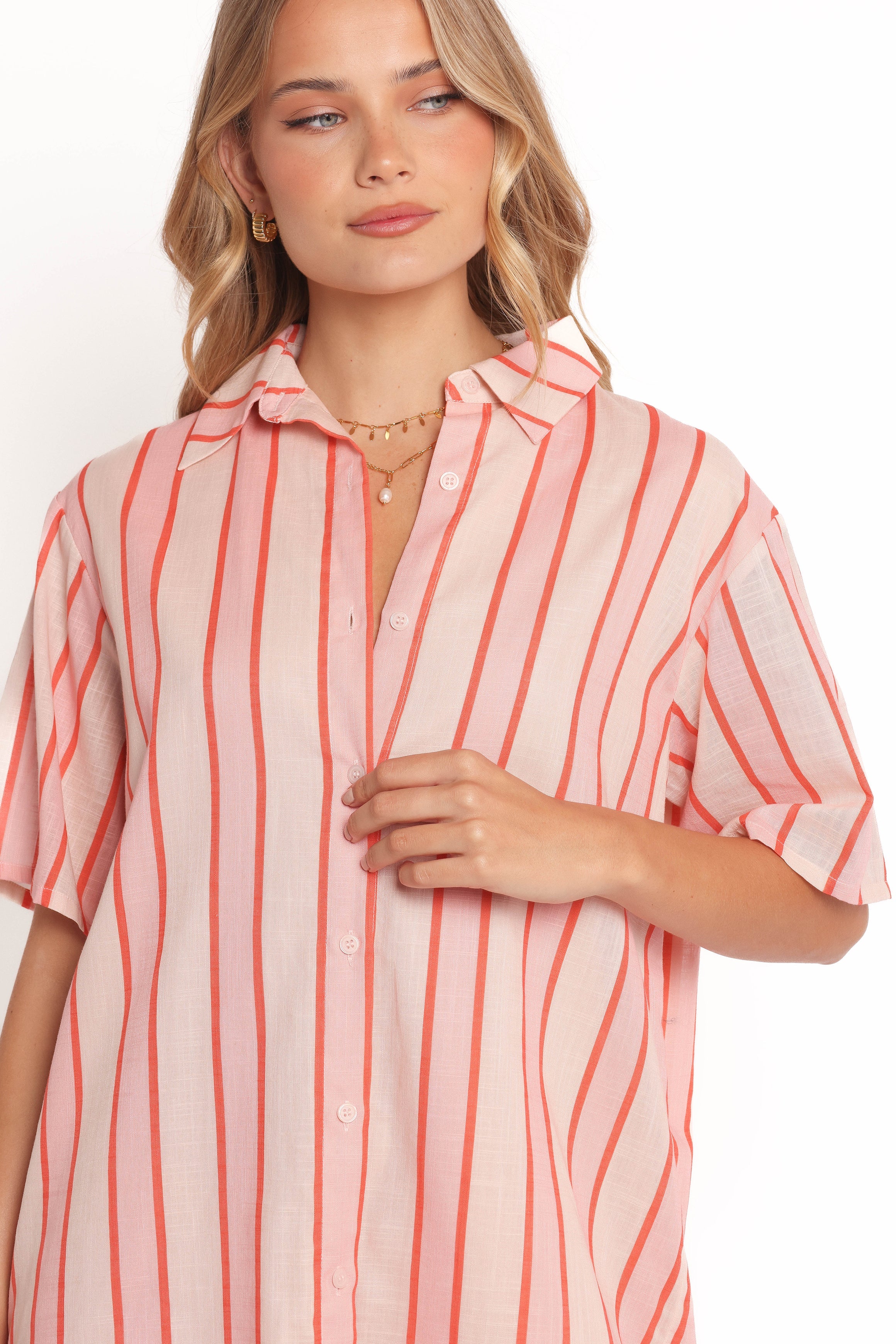 Petal and Pup USA DRESSES Norah Mini Dress - Pink Stripe (Hold for Amazon)