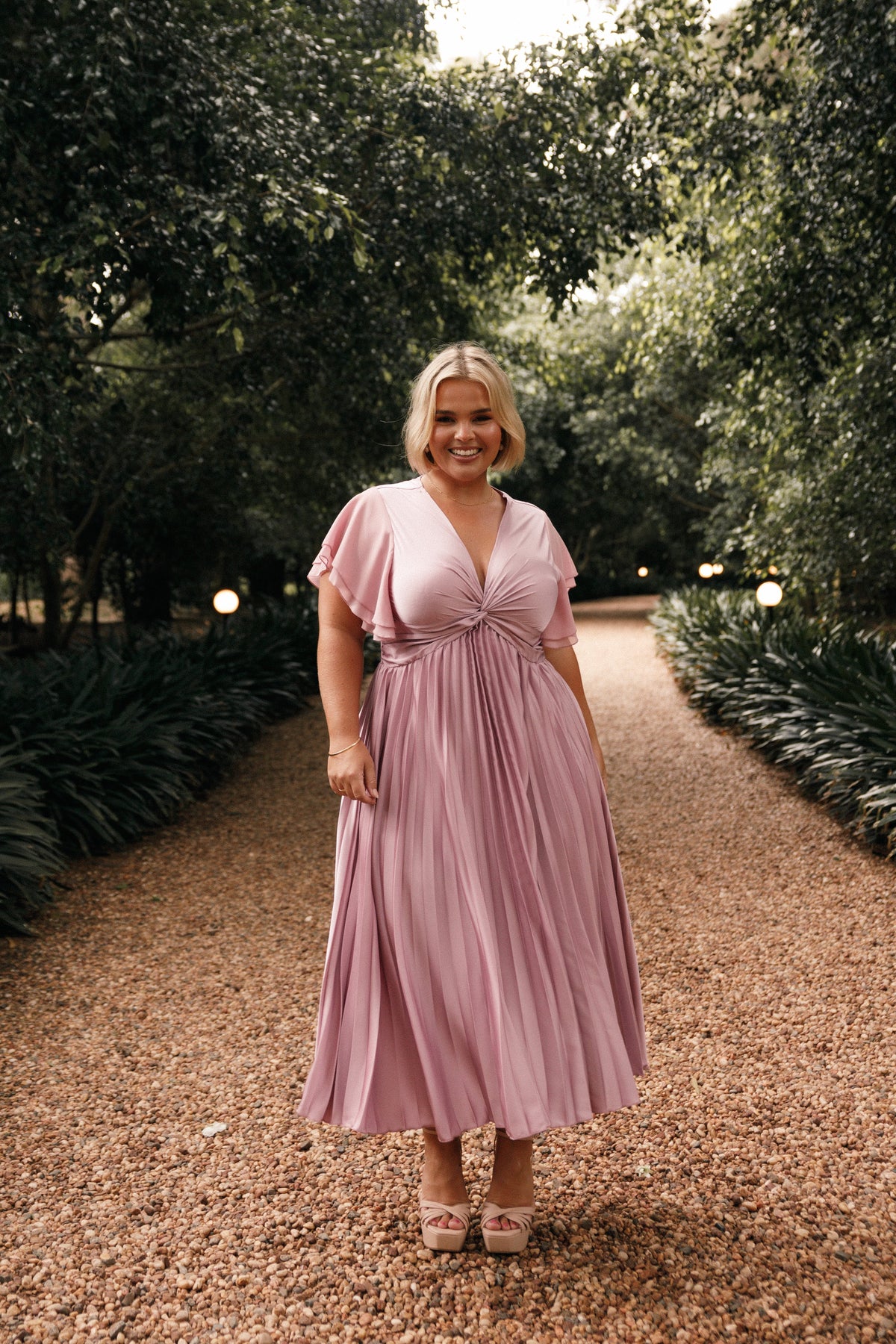 Nova Flutter Sleeve Midi Dress Dusty Rose | Petal & Pup USA Nova Flutter Sleeve Midi Dress Dusty Rose | Petal & Pup USA