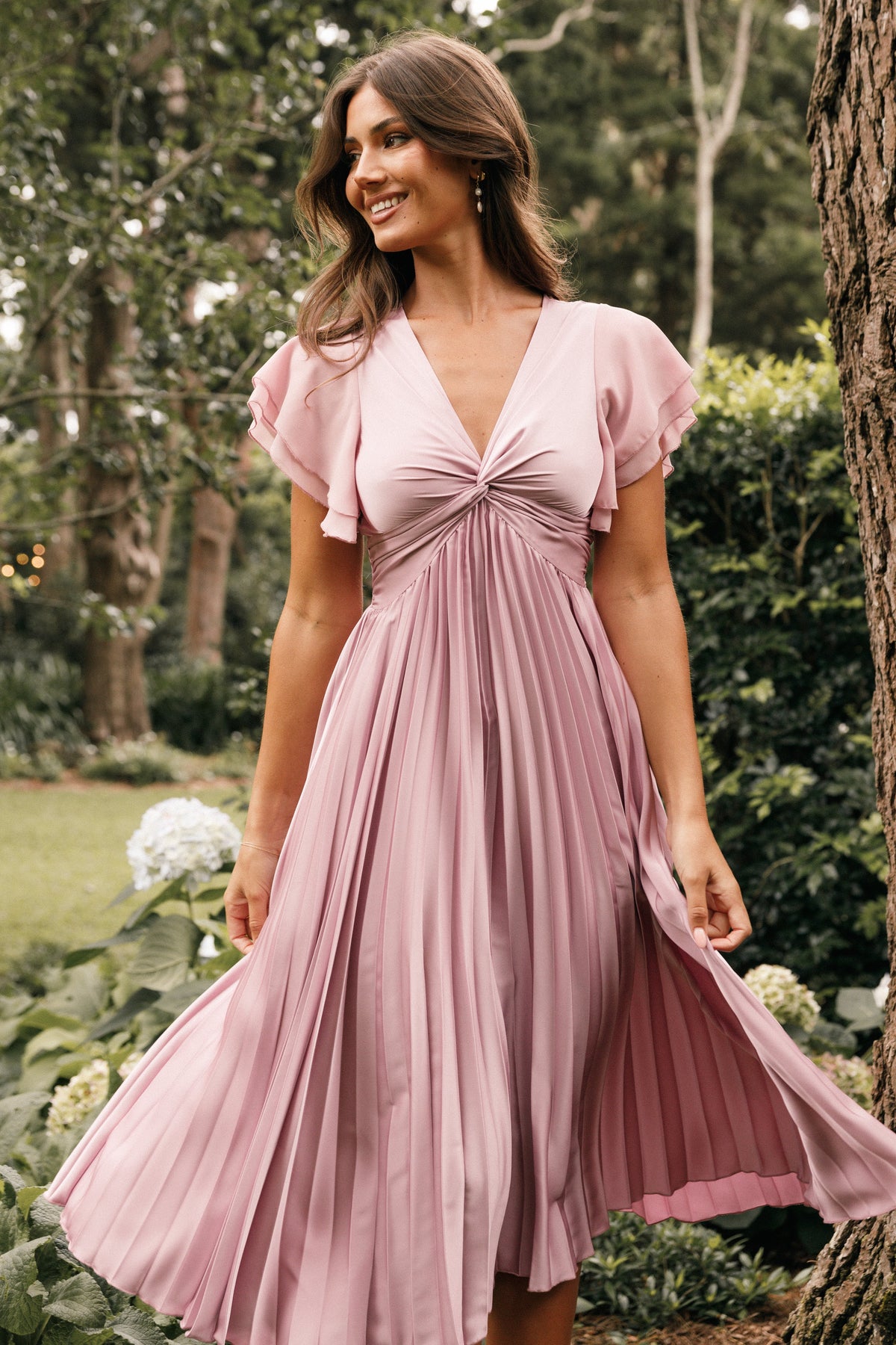 Petal & Pup Women's Nova Flutter Sleeve Midi Dress Petal & Pup Women's Nova Flutter Sleeve Midi Dress