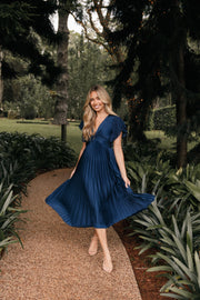 Petal and Pup USA DRESSES Nova Flutter Sleeve Midi Dress - Navy (Hold for Modern Romance)