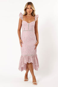 Petal and Pup USA DRESSES Novella Midi Dress - Pink