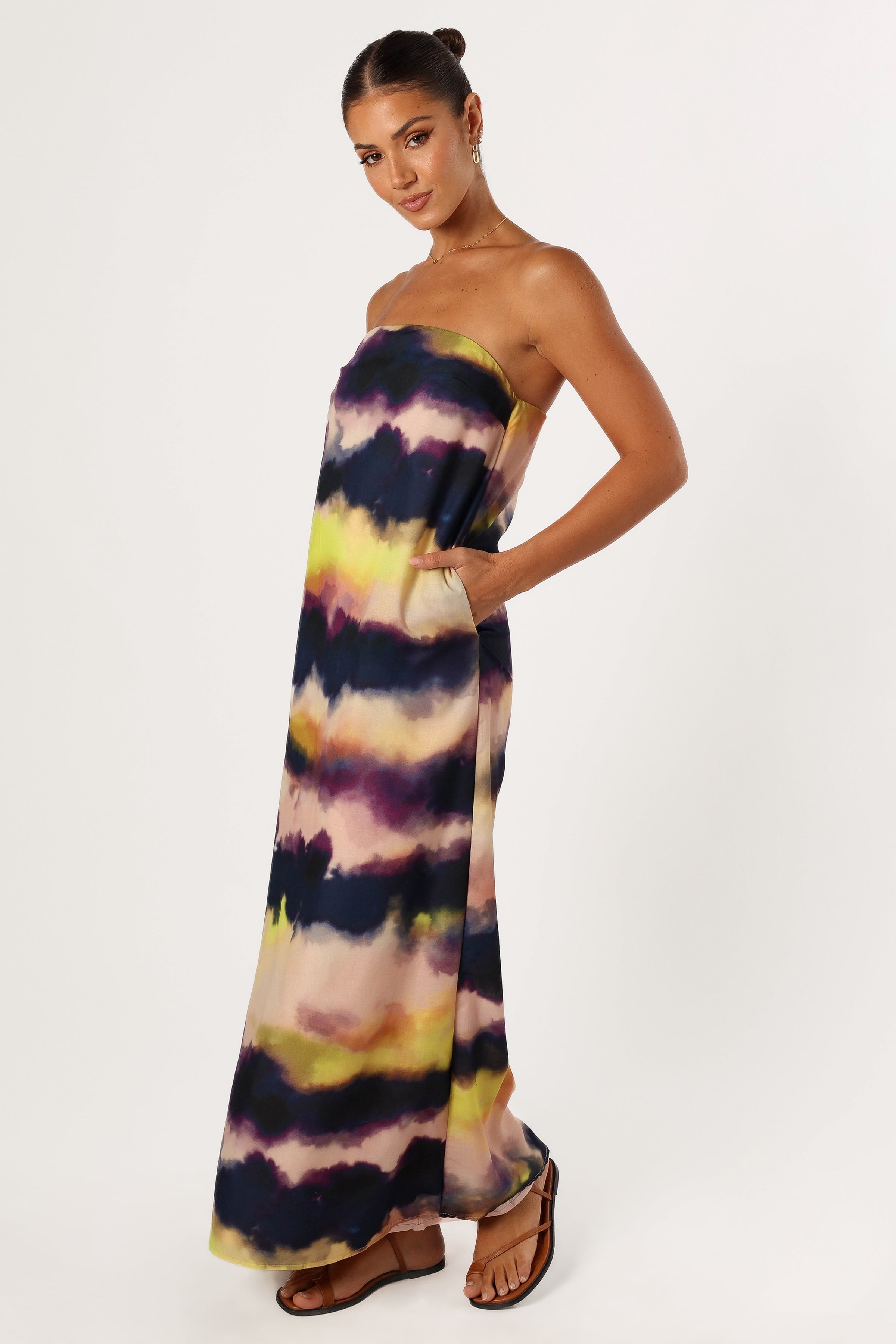 Petal and Pup USA DRESSES Oasis Strapless Maxi Dress - Storm