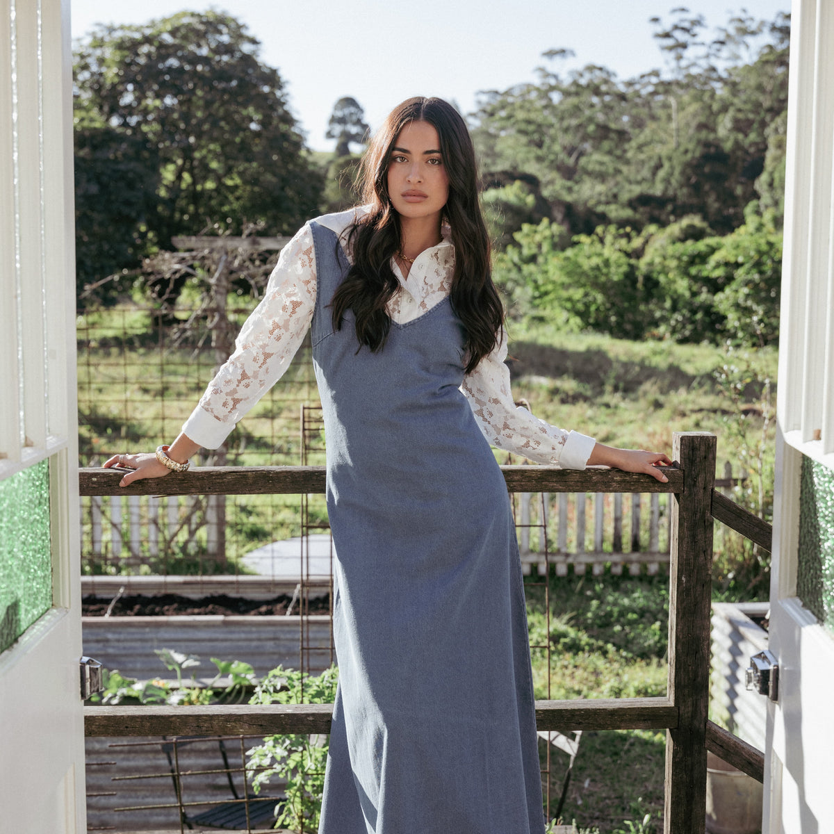 Petal and Pup Women's Odelia Denim Maxi Dress