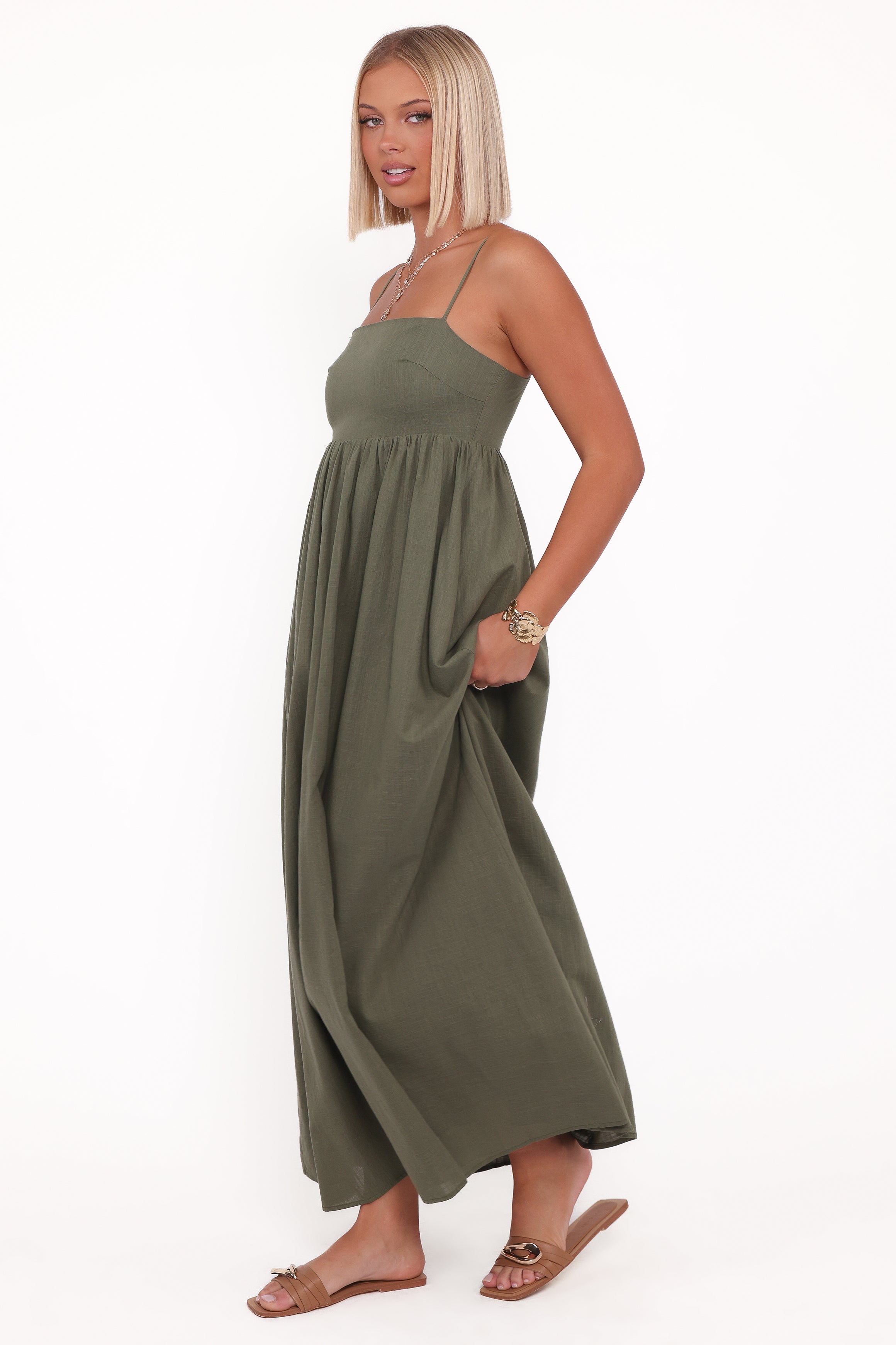 Petal and Pup USA DRESSES Odessa Maxi Dress - Palm Green