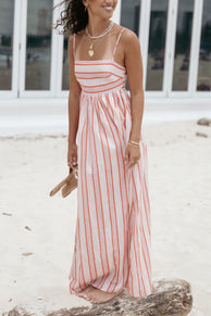 Petal and Pup USA DRESSES Odessa Maxi Dress - Pink Stripe