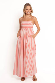Petal and Pup USA DRESSES Odessa Maxi Dress - Pink Stripe