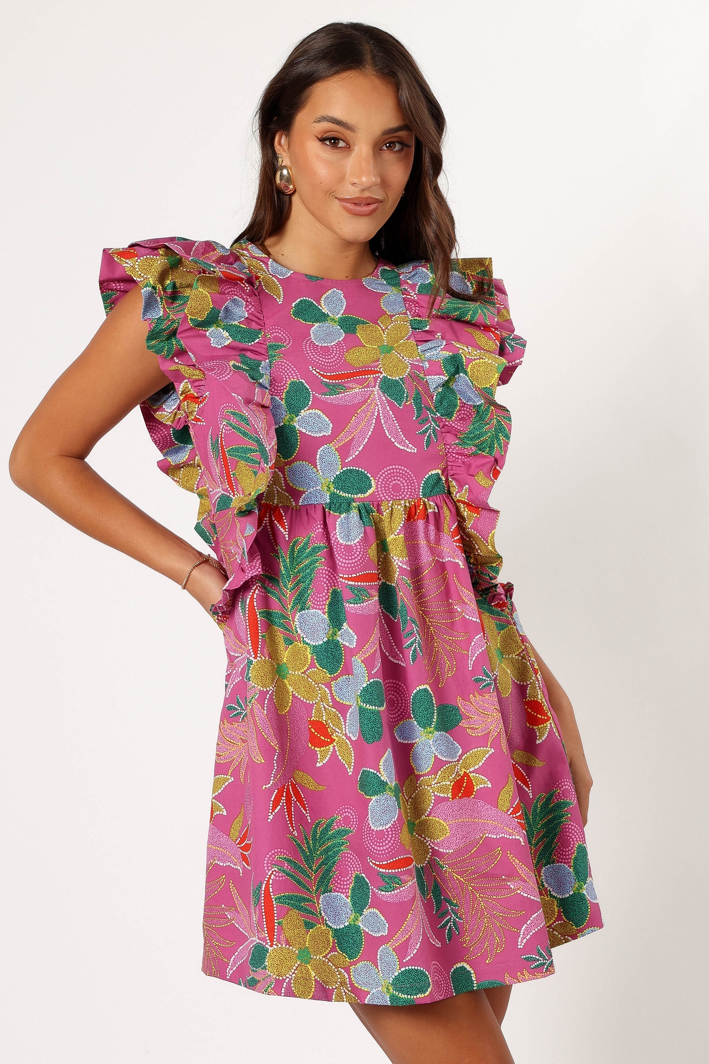 Petal and Pup USA DRESSES Odin Ruffle Mini Dress - Pearly Purple