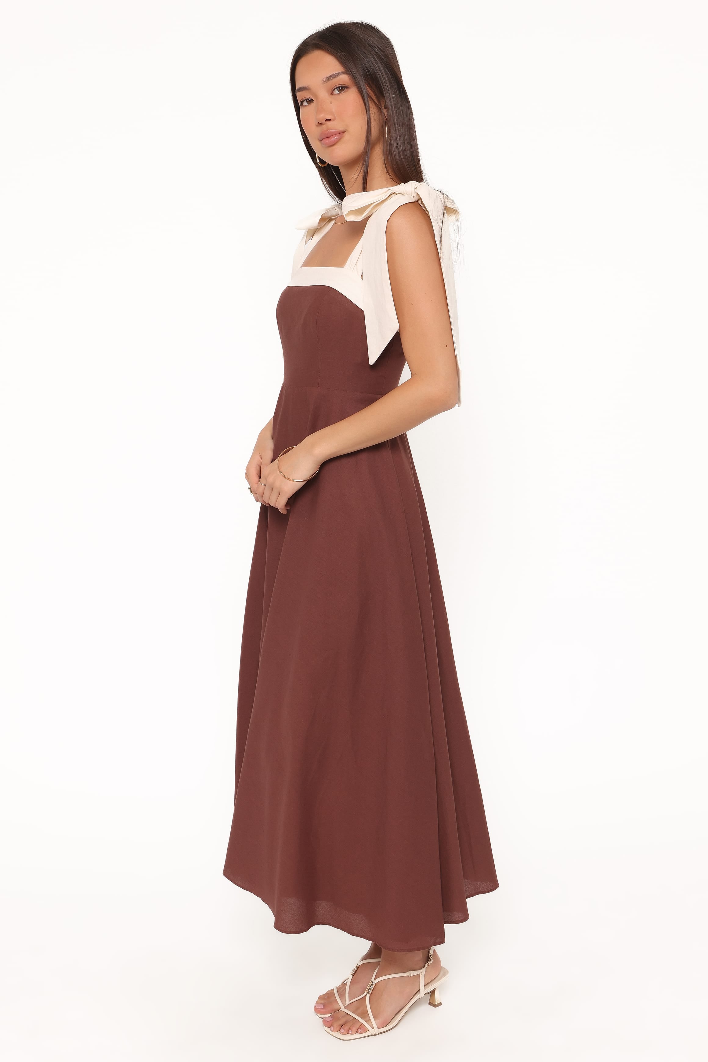 Petal and Pup USA DRESSES Olinda Midi Dress - Chocolate