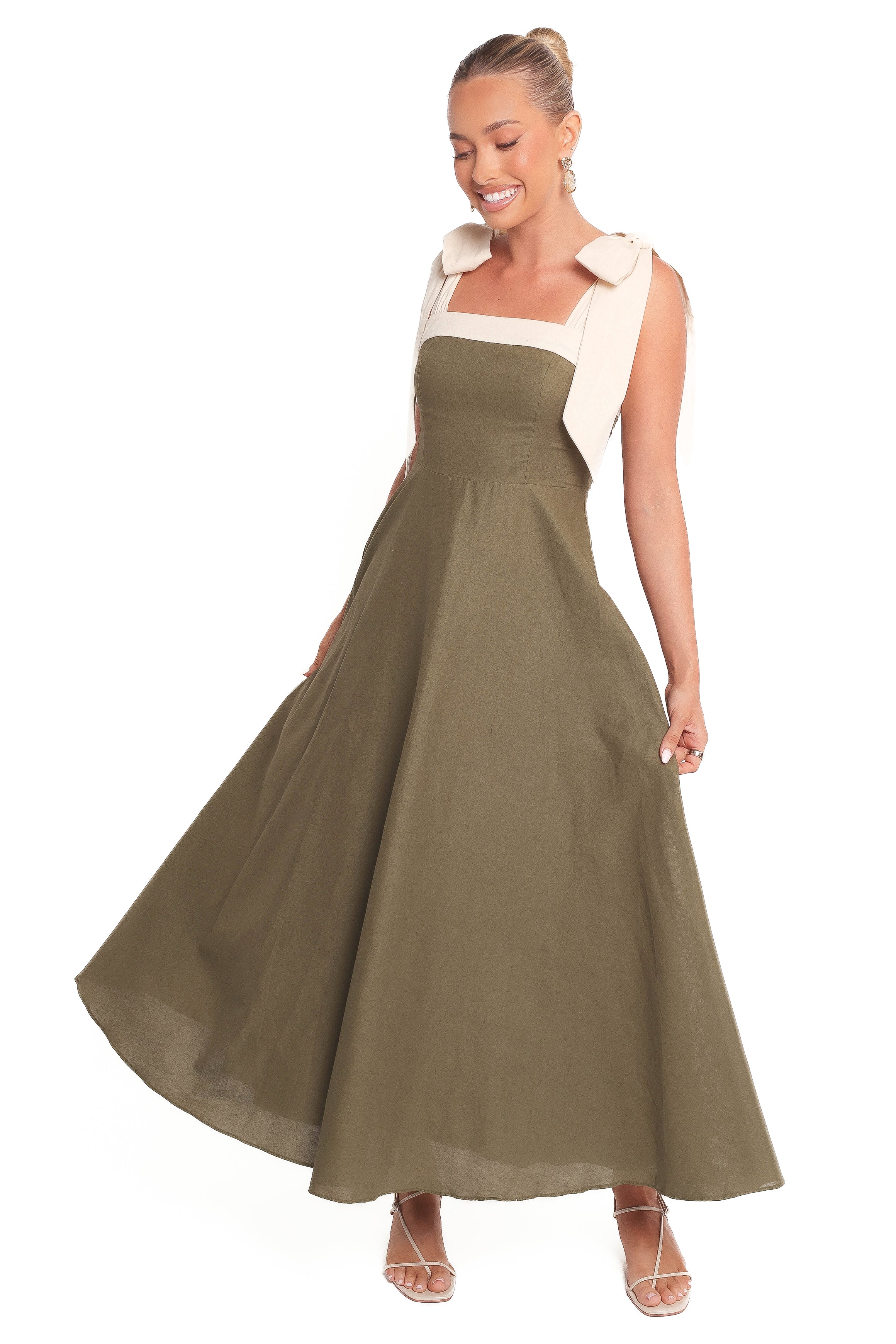 Petal and Pup USA DRESSES Olinda Midi Dress - Olive