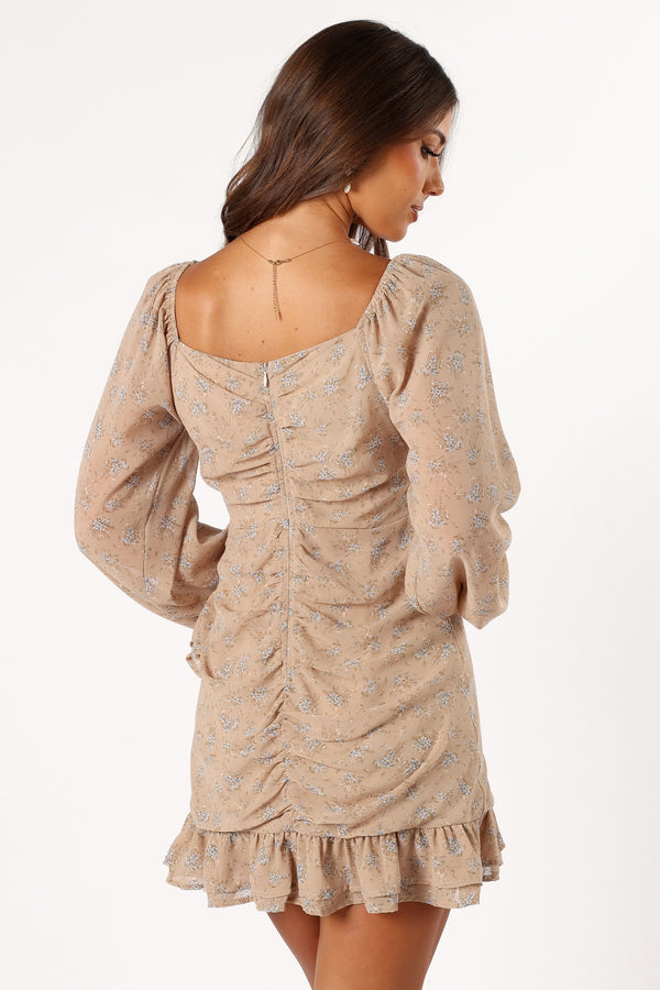 Petal and Pup USA DRESSES Ollive Long Sleeve Dress - Taupe