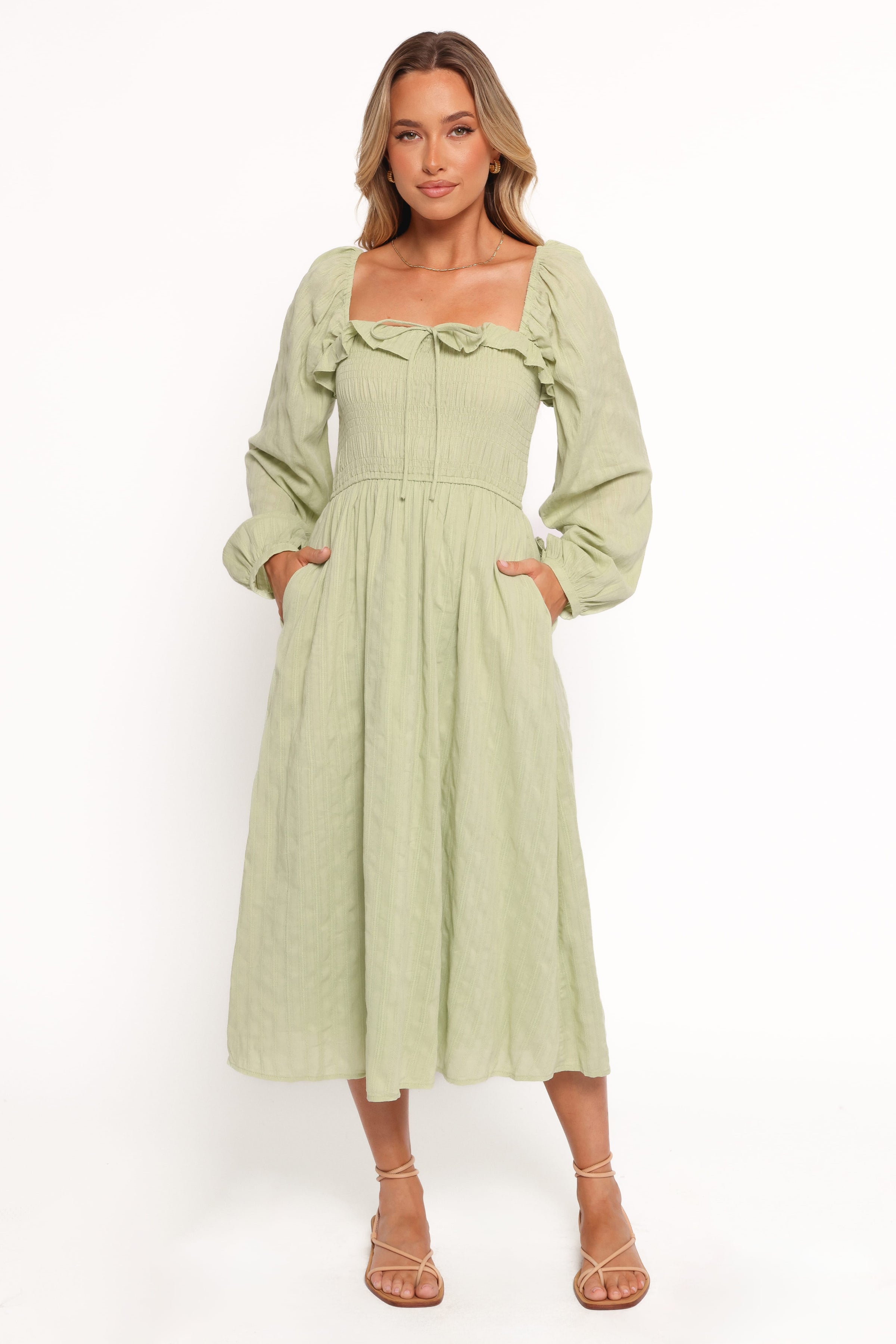 Petal and Pup USA DRESSES Ophelia Midi Dress - Olive
