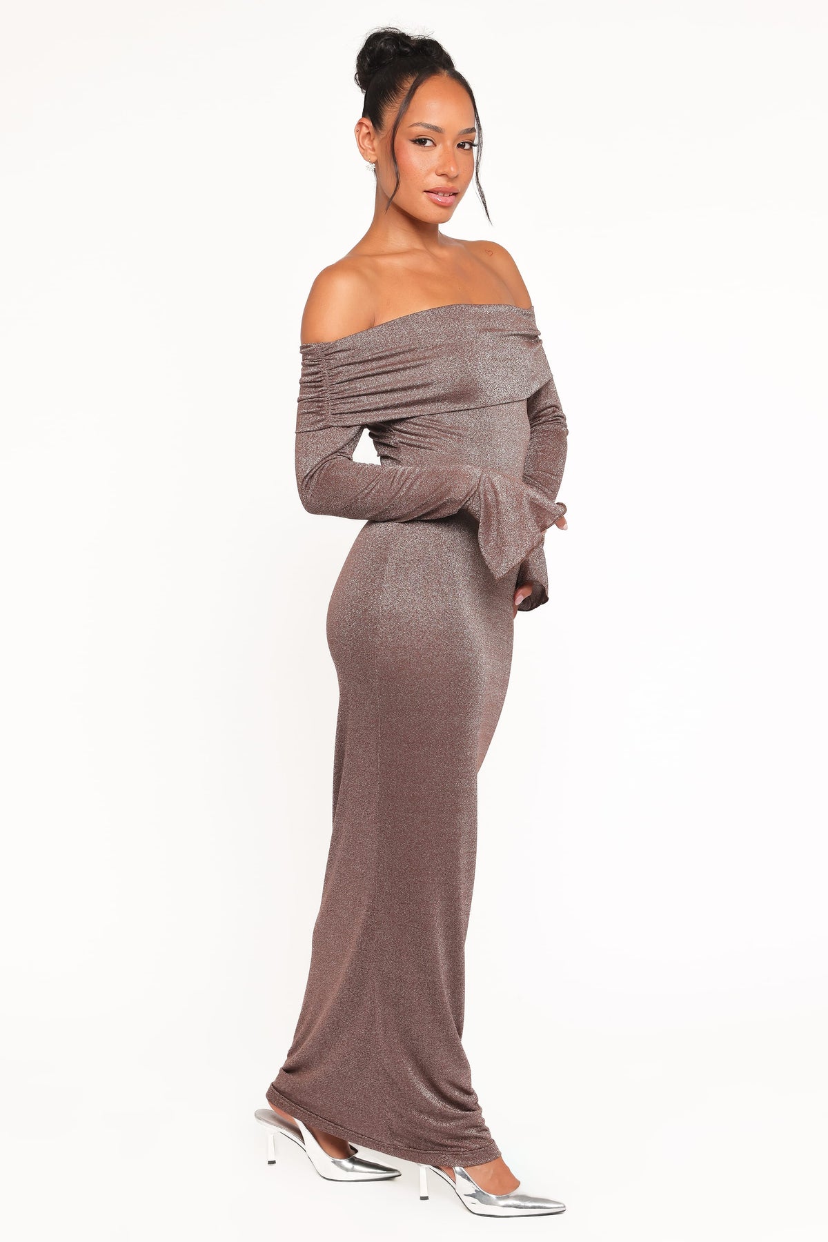 open back prom dresses Lilac Mermaid Sequined V neck Open Back Prom Dresses with Slit, Party  Dresses  trendtydresses