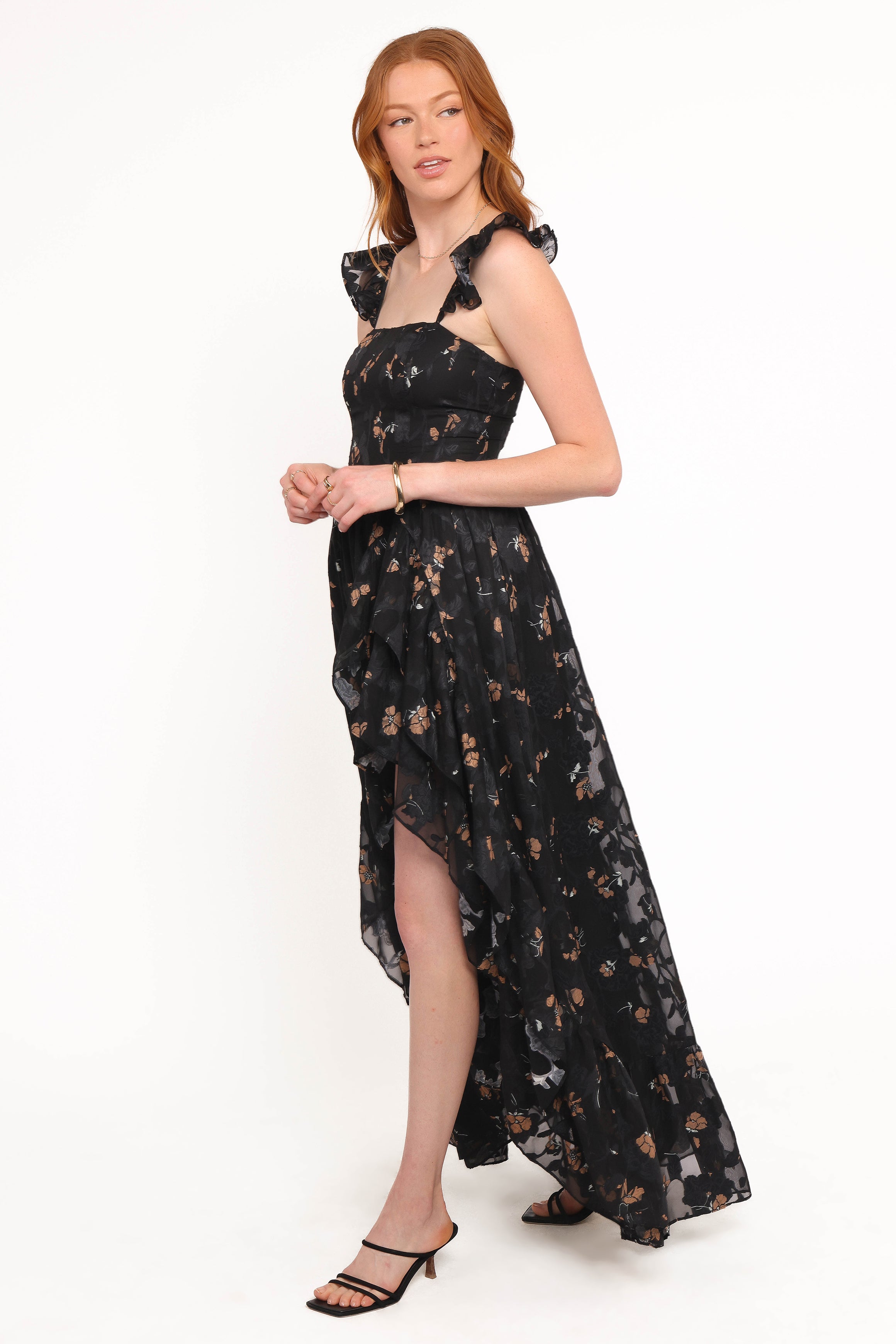 Petal and Pup USA DRESSES Orielle Maxi Dress - Black/Beige Floral