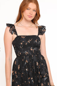 Petal and Pup USA DRESSES Orielle Maxi Dress - Black/Beige Floral