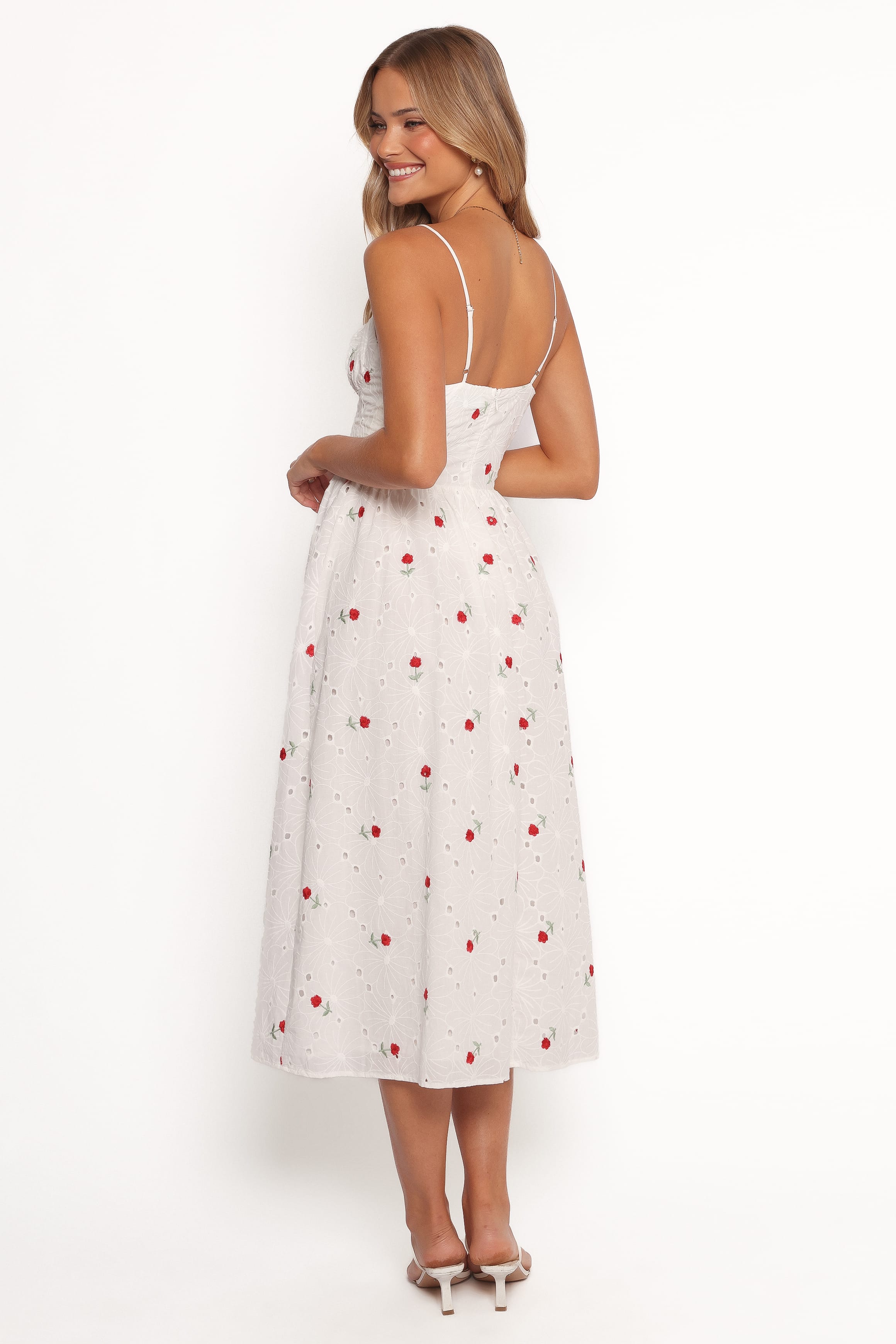 Petal and Pup USA DRESSES Paloma Maxi Dress - White Red Floral (Hold for Rack)