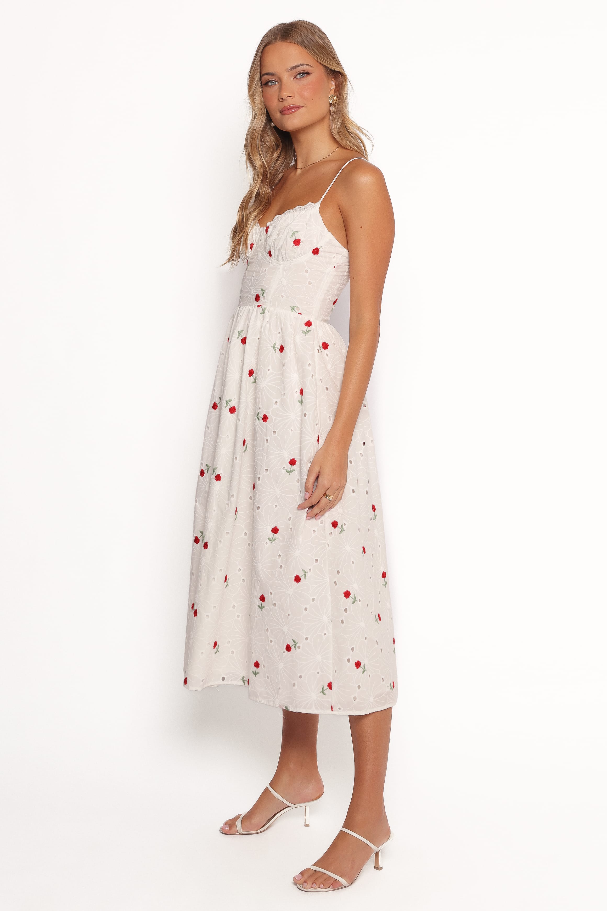 Petal and Pup USA DRESSES Paloma Maxi Dress - White Red Floral (Hold for Rack)