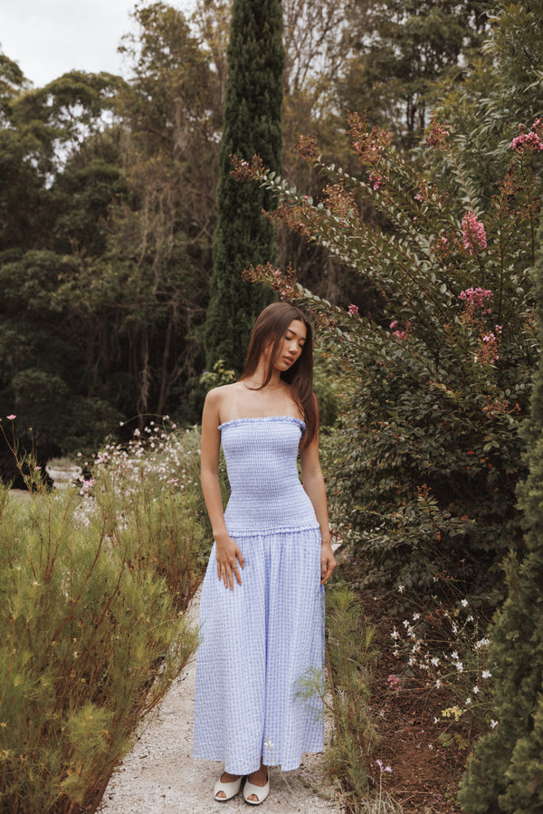 Petal and Pup USA DRESSES Parkway Maxi Dress - Blue Gingham