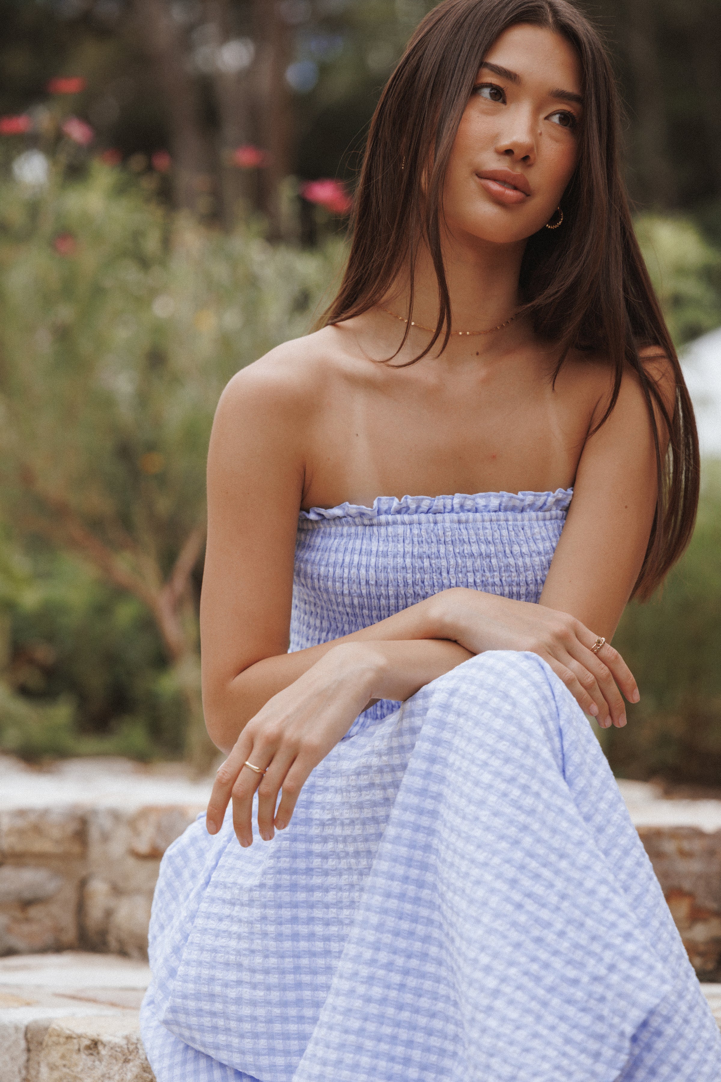 Petal and Pup USA DRESSES Parkway Maxi Dress - Blue Gingham