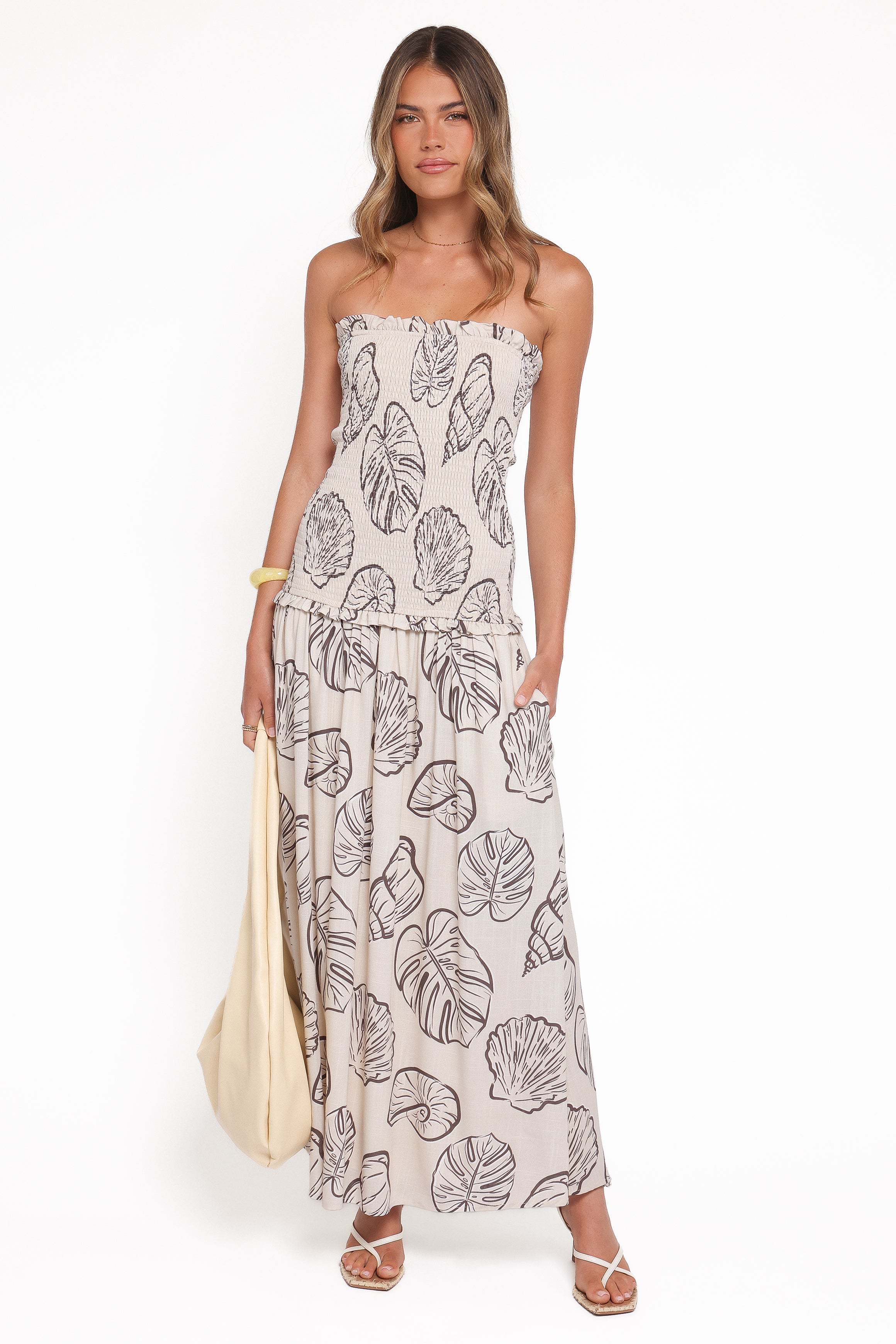 Petal and Pup USA DRESSES Parkway Maxi Dress - Cream Shells