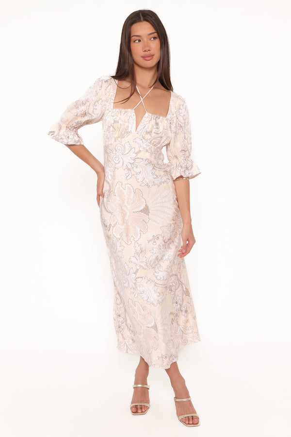 Petal and Pup USA DRESSES Pauline Long Sleeve Maxi Dress - Pastel Paisley