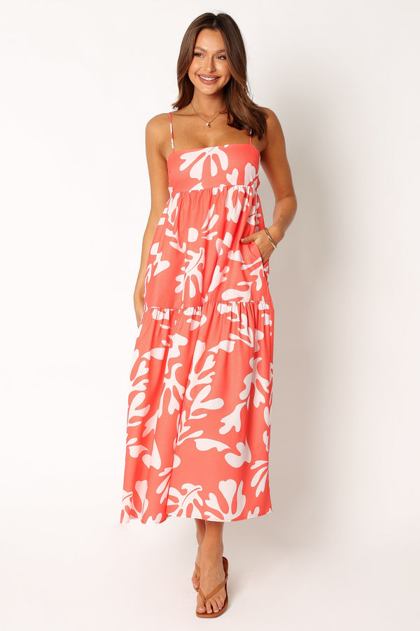 Petal and Pup USA DRESSES Payton Maxi Slip Dress - Melon White