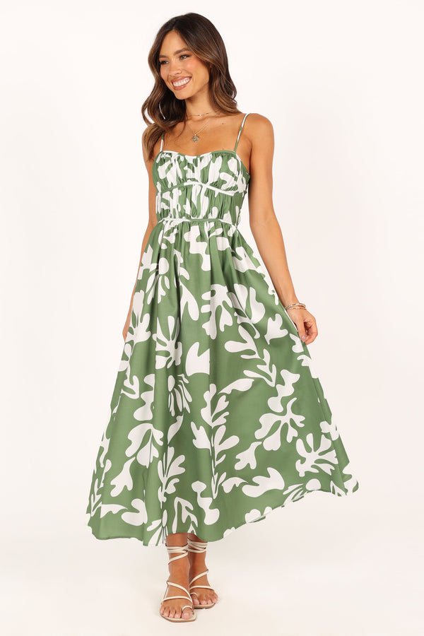 Petal and Pup USA DRESSES Payton Midi Dress - Khaki