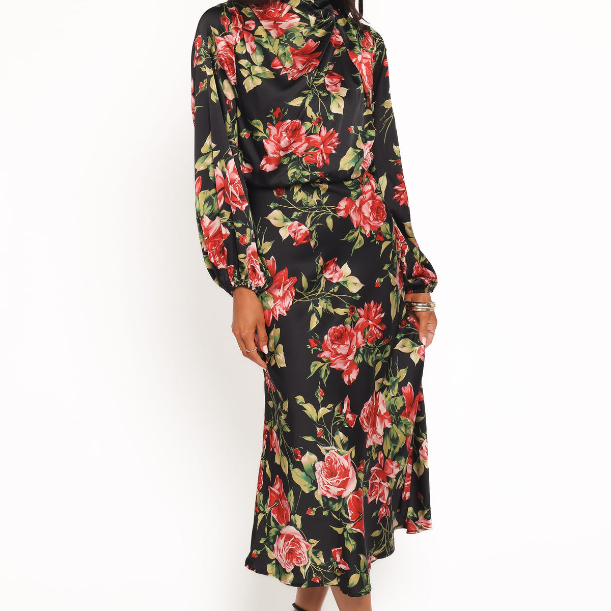 pierre floral long sleeve lace midi dress Petal & Pup Women's Pierre Long Sleeve Lace Maxi Dress