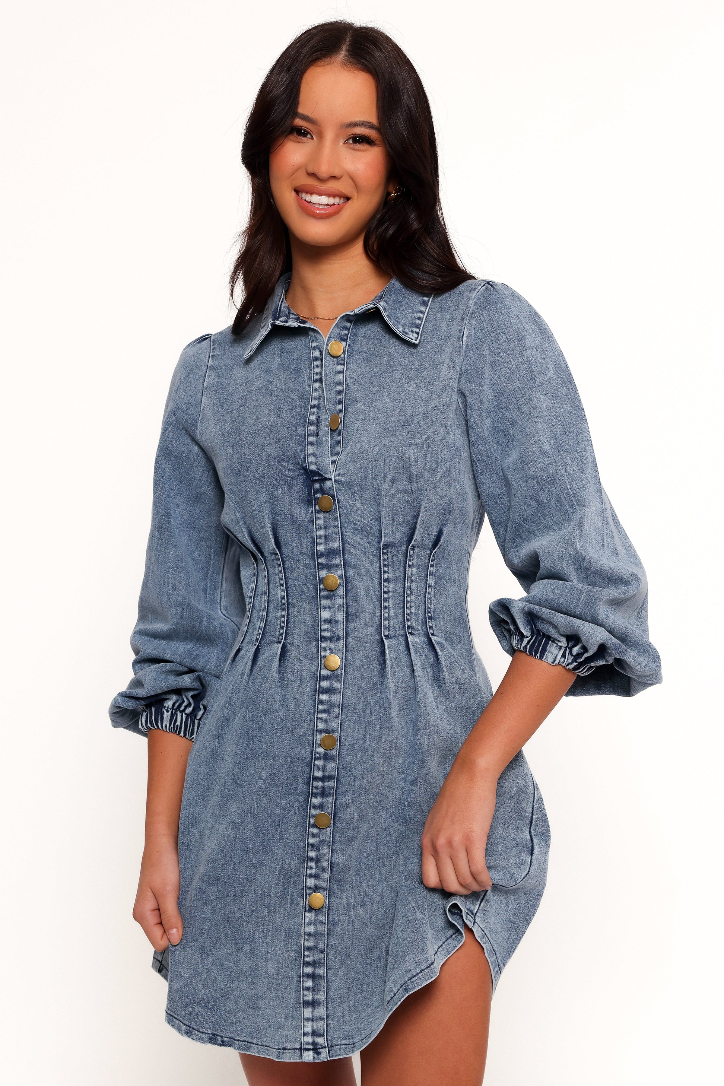 Petal and Pup USA DRESSES Phoenix Long Sleeve Mini Dress - Denim