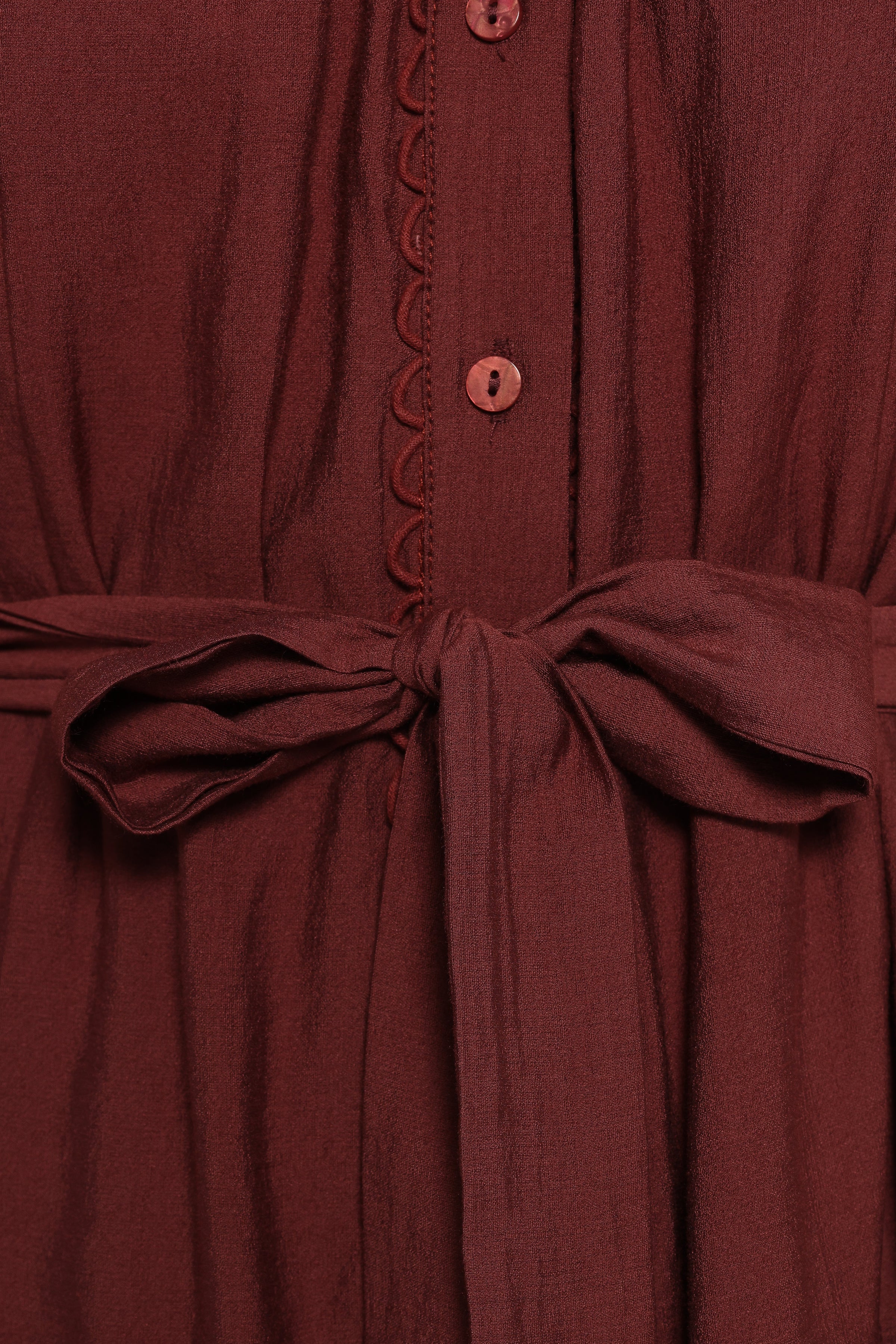 Petal and Pup USA DRESSES Pierce Long Sleeve Mini Dress - Dark Wine